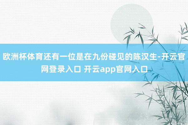 欧洲杯体育还有一位是在九份碰见的陈汉生-开云官网登录入口 开云app官网入口