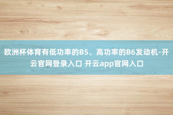 欧洲杯体育有低功率的B5、高功率的B6发动机-开云官网登录入口 开云app官网入口