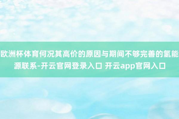 欧洲杯体育何况其高价的原因与期间不够完善的氢能源联系-开云官网登录入口 开云app官网入口