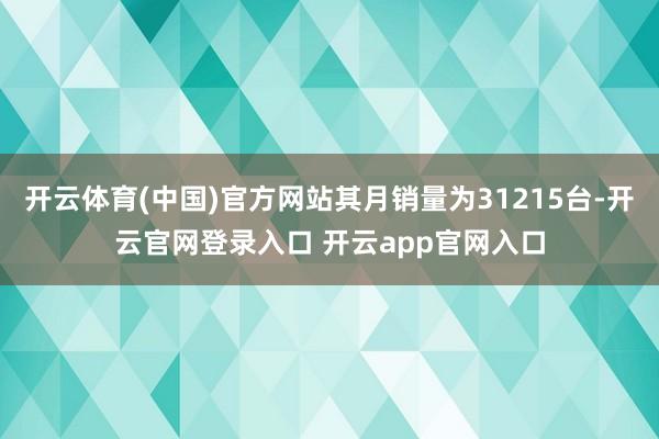 开云体育(中国)官方网站其月销量为31215台-开云官网登录入口 开云app官网入口