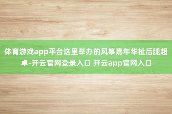 体育游戏app平台这里举办的风筝嘉年华扯后腿超卓-开云官网登录入口 开云app官网入口