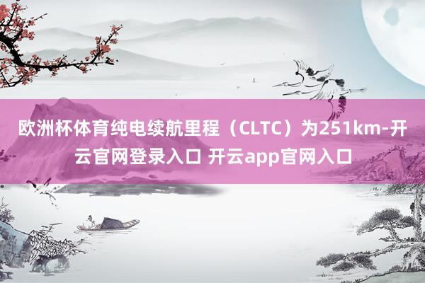 欧洲杯体育纯电续航里程（CLTC）为251km-开云官网登录入口 开云app官网入口
