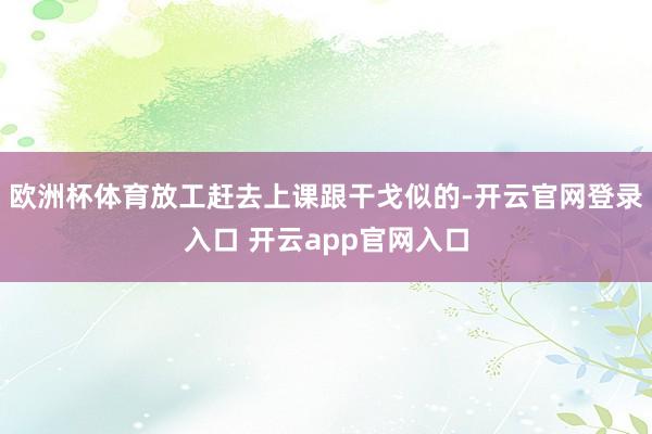 欧洲杯体育放工赶去上课跟干戈似的-开云官网登录入口 开云app官网入口