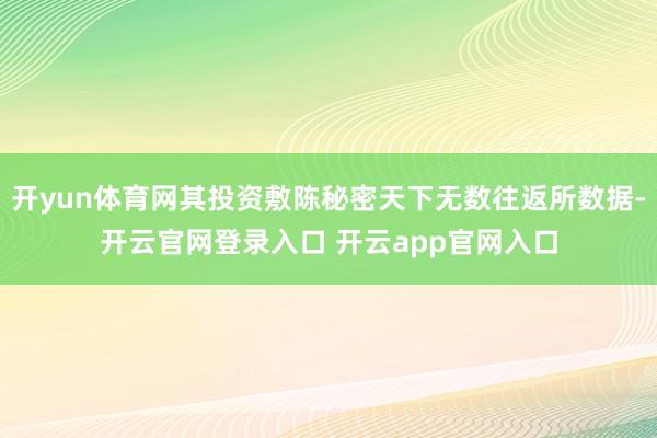 开yun体育网其投资敷陈秘密天下无数往返所数据-开云官网登录入口 开云app官网入口