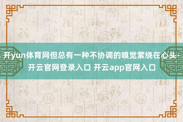 开yun体育网但总有一种不协调的嗅觉萦绕在心头-开云官网登录入口 开云app官网入口
