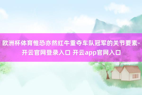 欧洲杯体育惟恐亦然红牛重夺车队冠军的关节要素-开云官网登录入口 开云app官网入口