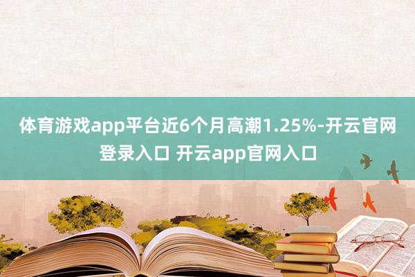体育游戏app平台近6个月高潮1.25%-开云官网登录入口 开云app官网入口