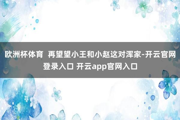 欧洲杯体育  再望望小王和小赵这对浑家-开云官网登录入口 开云app官网入口