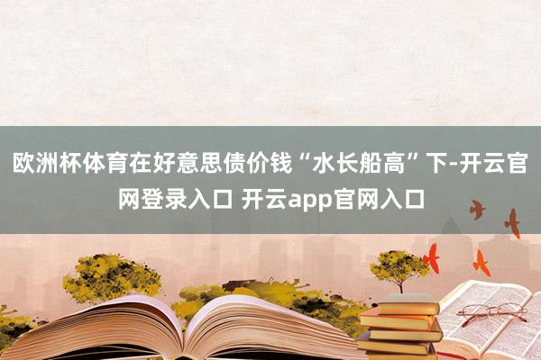 欧洲杯体育在好意思债价钱“水长船高”下-开云官网登录入口 开云app官网入口