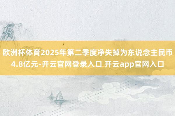 欧洲杯体育2025年第二季度净失掉为东说念主民币4.8亿元-开云官网登录入口 开云app官网入口