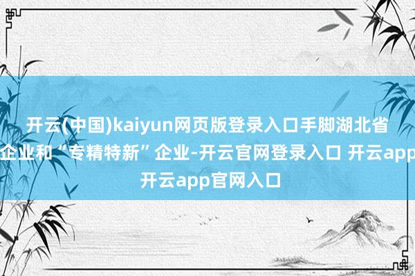 开云(中国)kaiyun网页版登录入口手脚湖北省高新时间企业和“专精特新”企业-开云官网登录入口 开云app官网入口