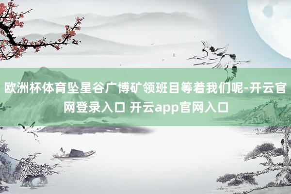 欧洲杯体育坠星谷广博矿领班目等着我们呢-开云官网登录入口 开云app官网入口