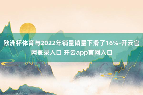 欧洲杯体育与2022年销量销量下滑了16%-开云官网登录入口 开云app官网入口