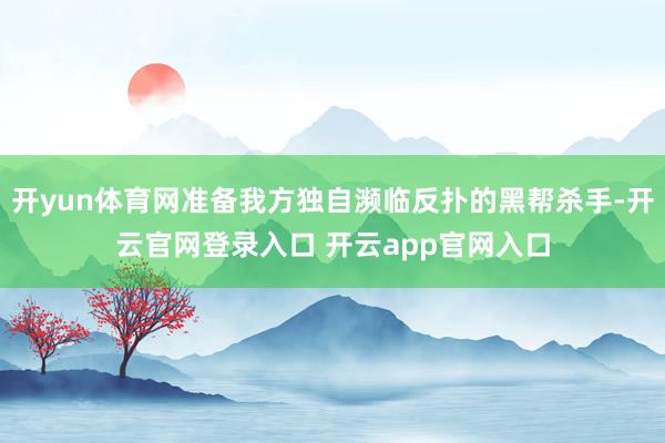 开yun体育网准备我方独自濒临反扑的黑帮杀手-开云官网登录入口 开云app官网入口