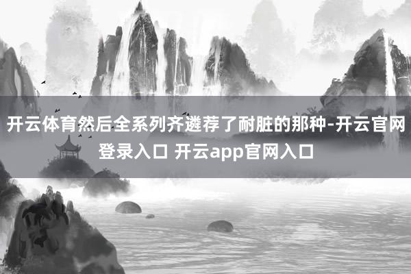 开云体育然后全系列齐遴荐了耐脏的那种-开云官网登录入口 开云app官网入口