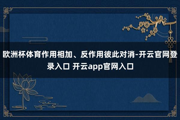 欧洲杯体育作用相加、反作用彼此对消-开云官网登录入口 开云app官网入口