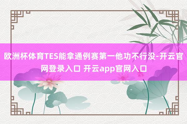欧洲杯体育TES能拿通例赛第一他功不行没-开云官网登录入口 开云app官网入口