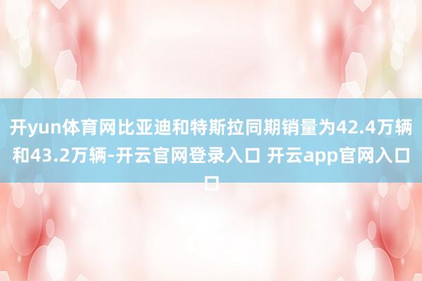 开yun体育网比亚迪和特斯拉同期销量为42.4万辆和43.2万辆-开云官网登录入口 开云app官网入口