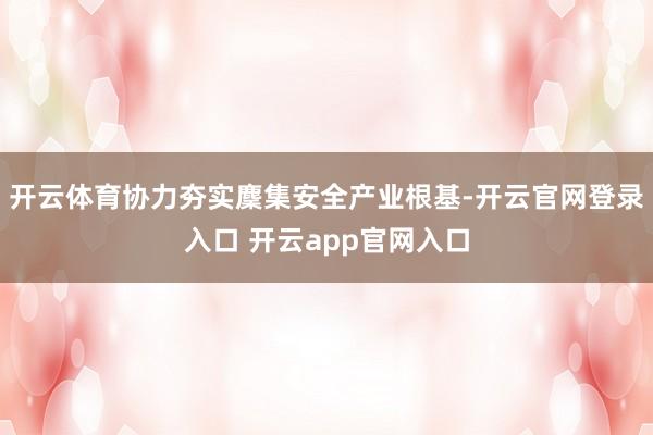 开云体育协力夯实麇集安全产业根基-开云官网登录入口 开云app官网入口