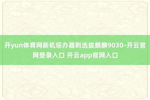 开yun体育网新机惩办器则选拔麒麟9030-开云官网登录入口 开云app官网入口