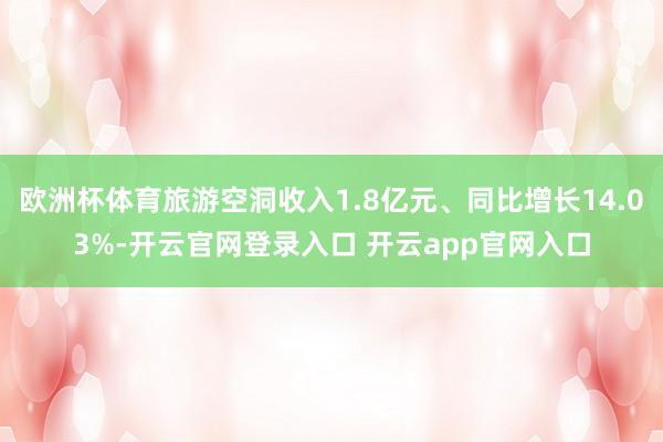 欧洲杯体育旅游空洞收入1.8亿元、同比增长14.03%-开云官网登录入口 开云app官网入口