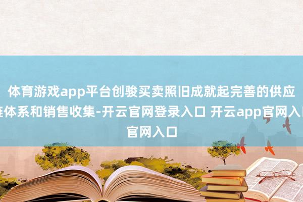 体育游戏app平台创骏买卖照旧成就起完善的供应链体系和销售收集-开云官网登录入口 开云app官网入口