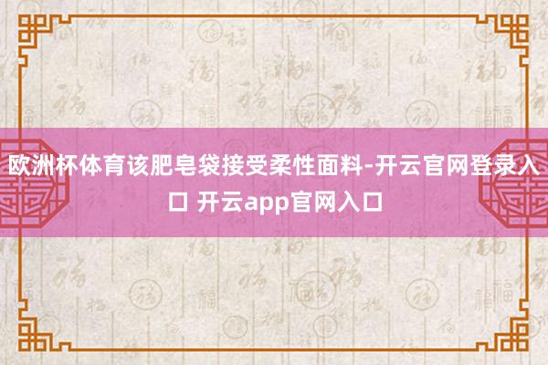 欧洲杯体育该肥皂袋接受柔性面料-开云官网登录入口 开云app官网入口