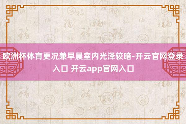 欧洲杯体育更况兼早晨室内光泽较暗-开云官网登录入口 开云app官网入口