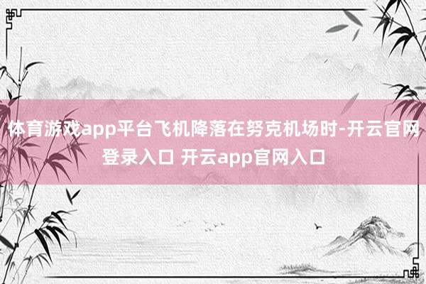 体育游戏app平台飞机降落在努克机场时-开云官网登录入口 开云app官网入口