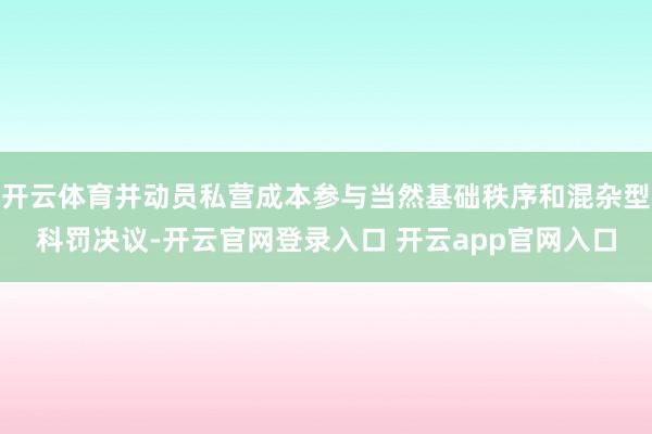 开云体育并动员私营成本参与当然基础秩序和混杂型科罚决议-开云官网登录入口 开云app官网入口