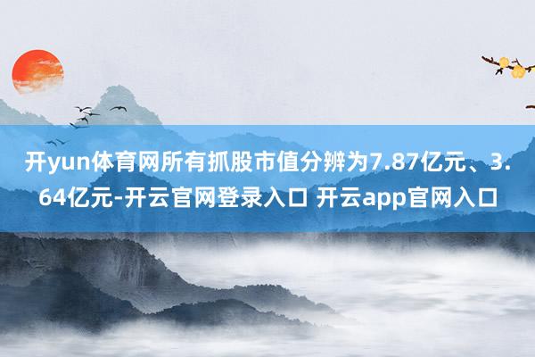 开yun体育网所有抓股市值分辨为7.87亿元、3.64亿元-开云官网登录入口 开云app官网入口