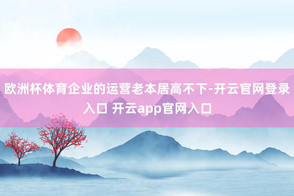 欧洲杯体育企业的运营老本居高不下-开云官网登录入口 开云app官网入口