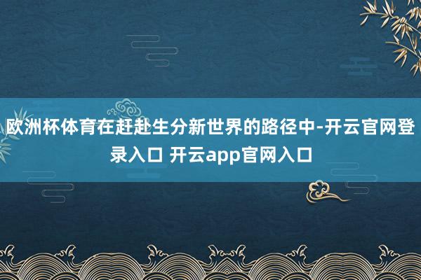 欧洲杯体育在赶赴生分新世界的路径中-开云官网登录入口 开云app官网入口
